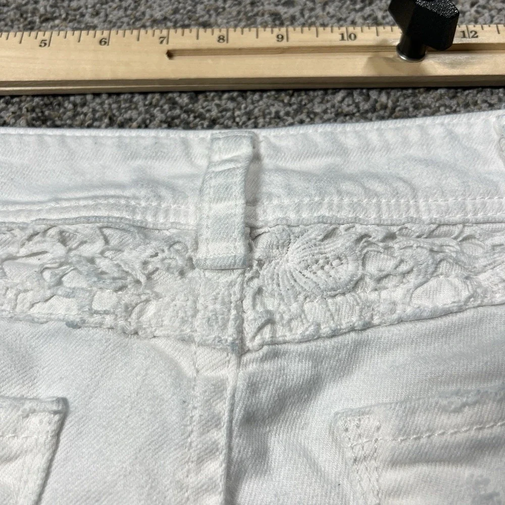 Silver Jeans Womens 31 White Suki Mid Capri 25